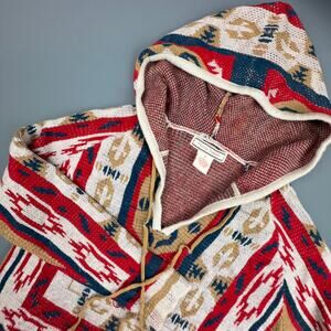 Flying Tomato Southwestern Knit Hoodie Poncho Sweater Women S Boho Aztec
